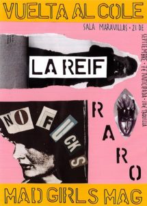 Vuelta al cole con las Mad Girls y un cartel de lujo: La Reif, No Fucks, Raro. Diseño: Ana Marín