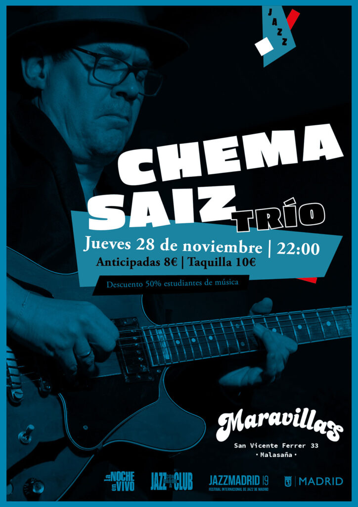 El jazz llega a Maravillas con el trío de Chema Saiz