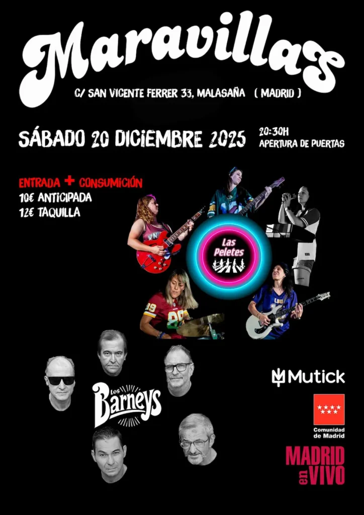 2025-12-20-Sala-Maravillas-Madrid-Concierto-Los-Barneys-Las-Peletes